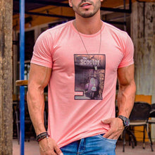 Load image into Gallery viewer, Pink Printed Muscular Men's Fitness Short Sleeve
