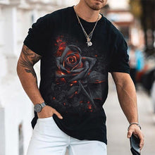 Load image into Gallery viewer, Rose Print Handsome Cotton Men's Tops