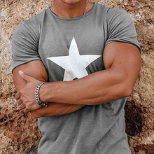 Load image into Gallery viewer, Round Neck Five-Pointed Star Print Men's Tops