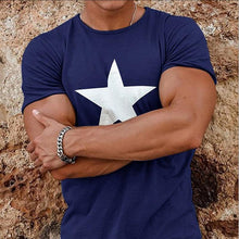 Load image into Gallery viewer, Round Neck Five-Pointed Star Print Men's Tops