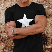 Load image into Gallery viewer, Round Neck Five-Pointed Star Print Men's Tops