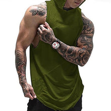 Load image into Gallery viewer, Men's Patch Sleeveless Hooded Sports Vest T-Shirt