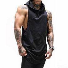 Load image into Gallery viewer, Men's Patch Sleeveless Hooded Sports Vest T-Shirt
