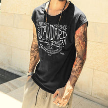 Load image into Gallery viewer, Letter Printing Casual Retro Vest Men