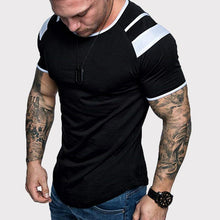 Load image into Gallery viewer, Men's Round Neck Color-Block Casual Cotton T-Shirt