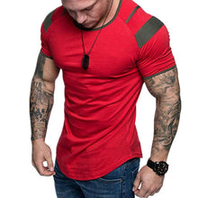 Load image into Gallery viewer, Men's Round Neck Color-Block Casual Cotton T-Shirt