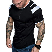 Load image into Gallery viewer, Men's Round Neck Color-Block Casual Cotton T-Shirt