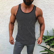 Load image into Gallery viewer, Men's Striped Bottom Sports Vest