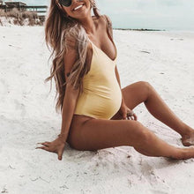 Load image into Gallery viewer, Sexy Solid Color Polyester Maternity Swimsuit