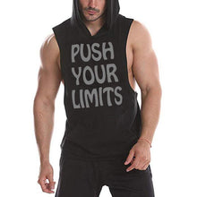 Load image into Gallery viewer, Sleeveless Printed Sweatshirt with Cotton Hood Pocket