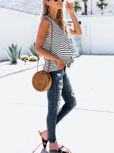Load image into Gallery viewer, Wild Stripe Multicolor Hedging Maternity Tops