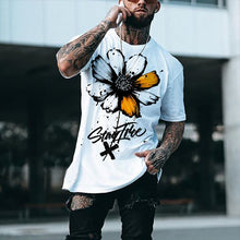 Load image into Gallery viewer, Fashion Casual Flower Print T-Shirt Men