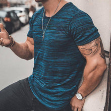 Load image into Gallery viewer, Slub Cotton Street Fashion Fitness Short Sleeve