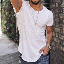 Load image into Gallery viewer, Slub Cotton Street Fashion Fitness Short Sleeve