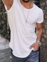 Load image into Gallery viewer, Slub Cotton Street Fashion Fitness Short Sleeve