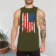 Load image into Gallery viewer, Flag Printed Vest Cotton Men's Tops