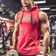 Load image into Gallery viewer, Letter Printed Hooded Fitness Casual Vest Men