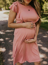 Load image into Gallery viewer, Maternity Fashion Slim Lace Short Sleeve Dress