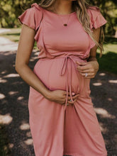 Load image into Gallery viewer, Maternity Fashion Slim Lace Short Sleeve Dress