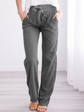 Load image into Gallery viewer, Cotton Linen Drawstring Loose Maternity Bottom