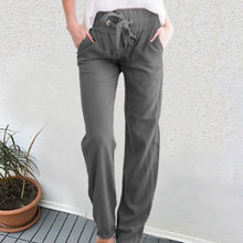 Load image into Gallery viewer, Cotton Linen Drawstring Loose Maternity Bottom