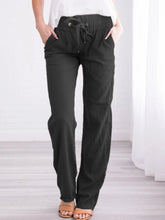 Load image into Gallery viewer, Cotton Linen Drawstring Loose Maternity Bottom