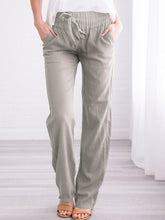 Load image into Gallery viewer, Cotton Linen Drawstring Loose Maternity Bottom