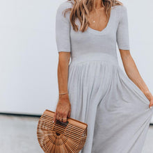 Load image into Gallery viewer, Maternity Solid Color Short Sleeve Wide Leg Jumpsuit