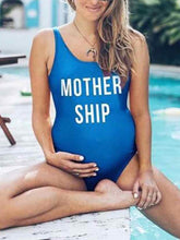 Load image into Gallery viewer, Maternity Letter Printing One-Piece Swimwear