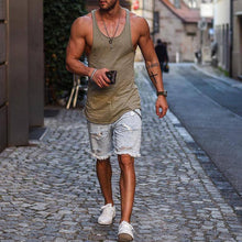 Load image into Gallery viewer, Slub Cotton Street Retro Fitness Casual Vest Male
