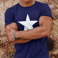 Load image into Gallery viewer, Round Neck Five-Pointed Star Print Men's Tops
