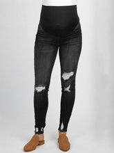 Load image into Gallery viewer, Maternity Prop Belly Ripped Jeans Pants