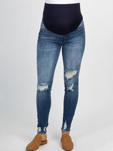Load image into Gallery viewer, Maternity Prop Belly Ripped Jeans Pants