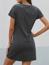 Load image into Gallery viewer, Maternity V Neck Irregular Hem Short Sleeve Dress
