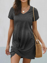 Load image into Gallery viewer, Maternity V Neck Irregular Hem Short Sleeve Dress