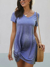 Load image into Gallery viewer, Maternity V Neck Irregular Hem Short Sleeve Dress