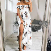 Load image into Gallery viewer, Maternity One-Shouldered Chest-Cut Open-Cut Print Dress