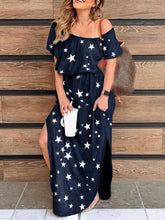 Load image into Gallery viewer, Maternity Halter Asymmetric Slit Casual Dress