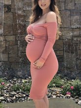 Load image into Gallery viewer, Strapless Tube Top Long Sleeve Maternity Dresses