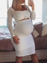 Load image into Gallery viewer, Maternity Casual Solid Color Two-Piece Bodycon Dress