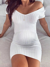 Load image into Gallery viewer, Maternity Sexy Temperament V-Neck Solid Color Slim Dress