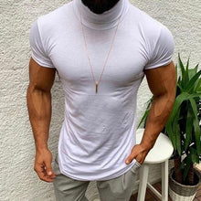 Load image into Gallery viewer, Solid Color Turtleneck Arc Hem Men's Tops
