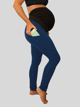 Load image into Gallery viewer, Maternity Solid Color Stitching High Waist Side Pocket Trousers