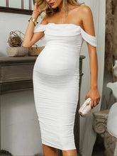 Load image into Gallery viewer, Maternity Off-Shoulder Skinny Party Dresses