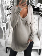 Load image into Gallery viewer, Sexy V-neck Loose Casual T-shirt