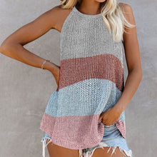 Load image into Gallery viewer, Striped Hanging Neck Round Neck Maternity Tops