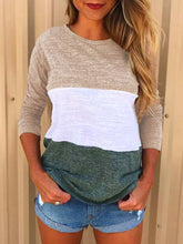 Load image into Gallery viewer, Maternity Round Neck Color Block Patchwork T-Shirts