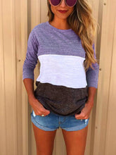 Load image into Gallery viewer, Maternity Round Neck Color Block Patchwork T-Shirts