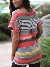 Load image into Gallery viewer, Maternity Printed Striped Short-Sleeved T-Shirt