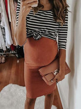 Load image into Gallery viewer, Maternity Striped Sleeveless Two-Piece Dress